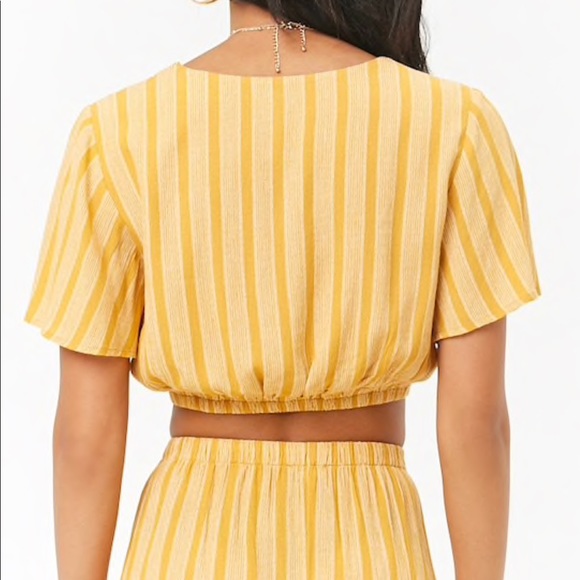 NWT! Striped Surplice Crop Top - Picture 3 of 4
